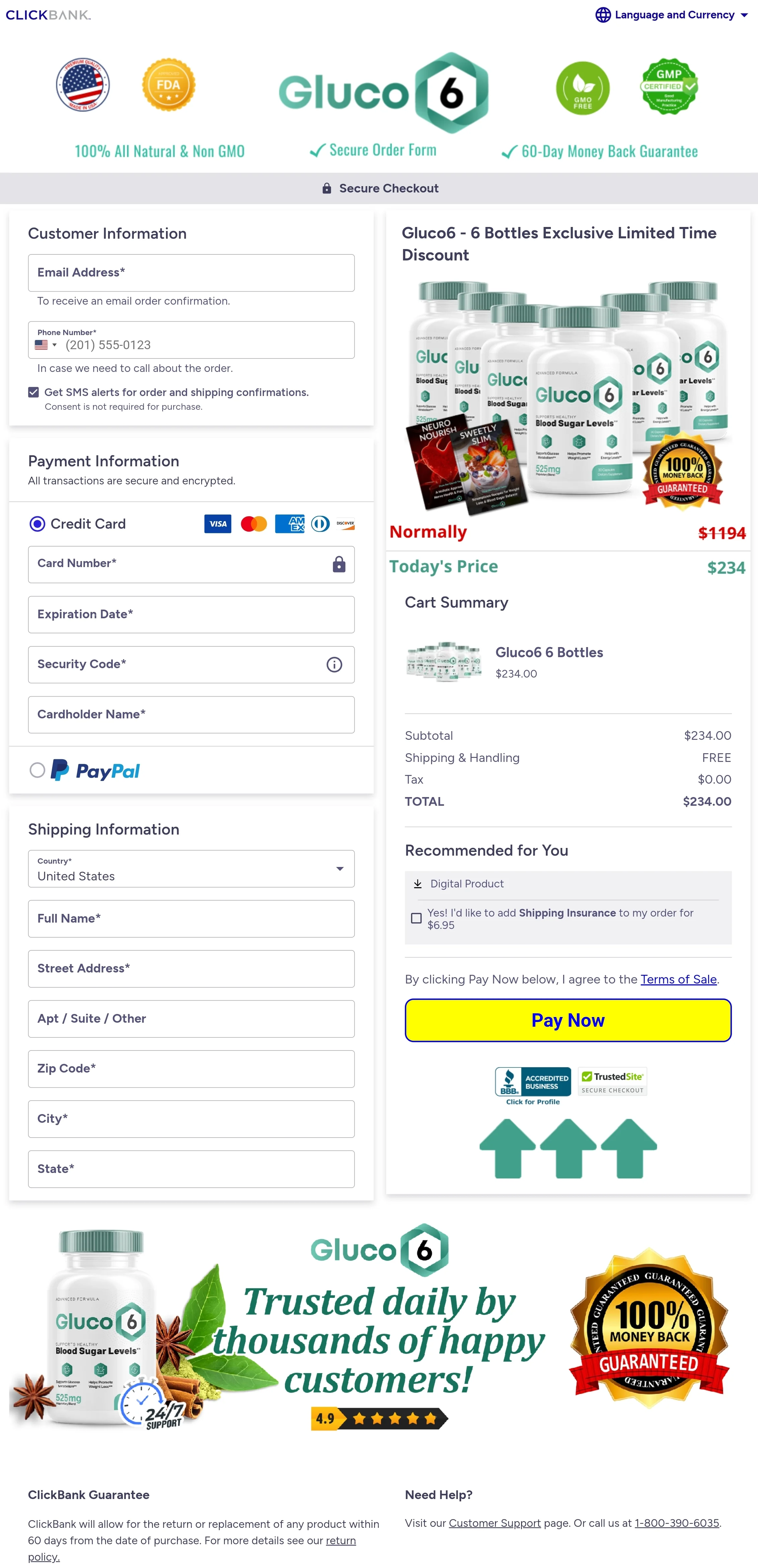 Gluco6 order form